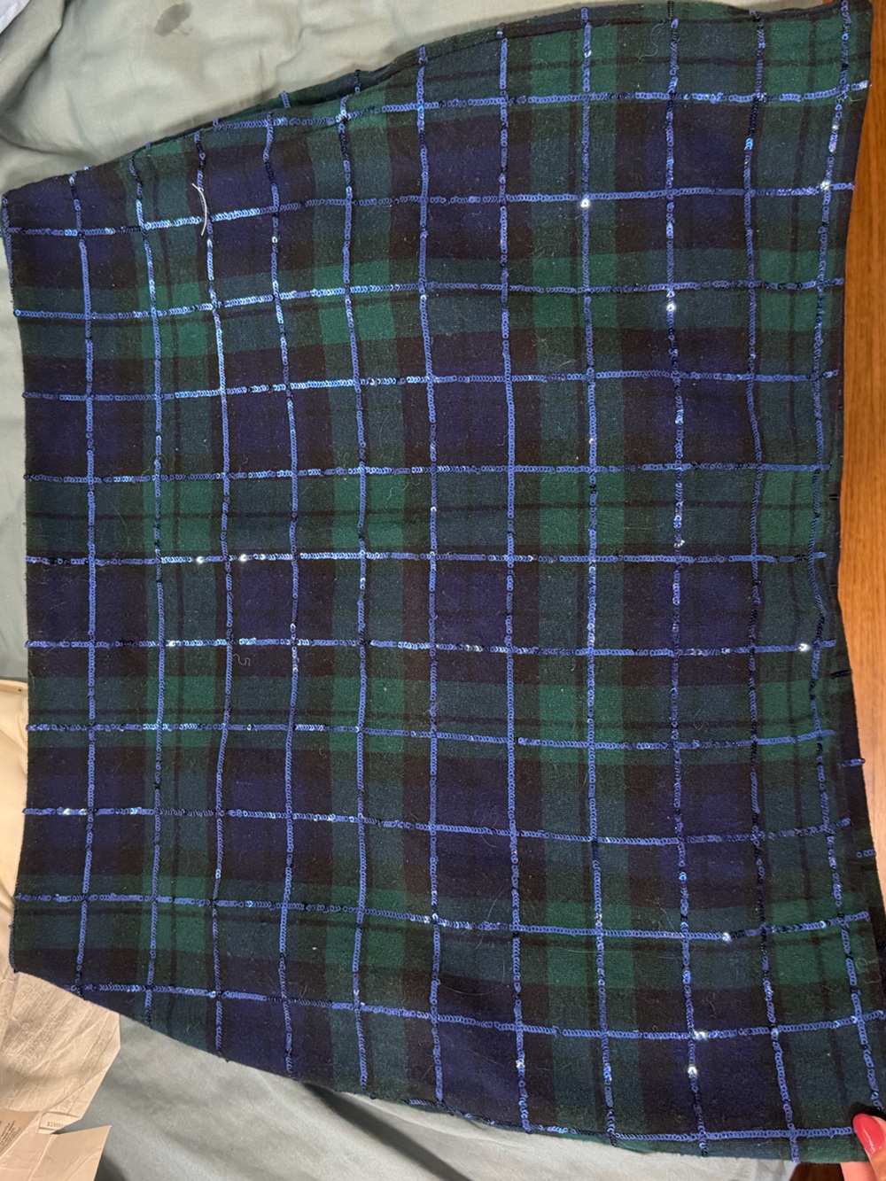 Vineyard Vines Navy and Green Plaid Mini Skirt